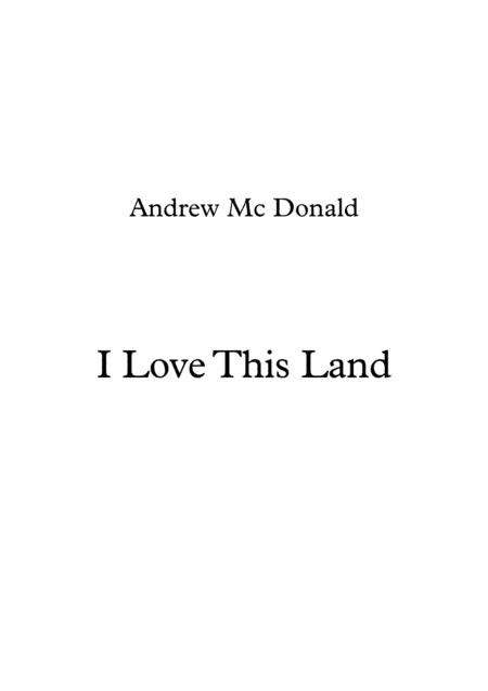 I Love This Land