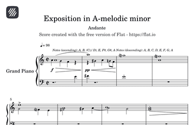 Exposition in A-melodic minor
