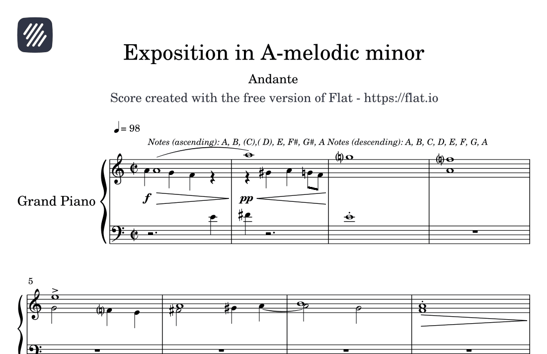 Exposition in A-melodic minor