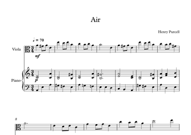 Air - Henry Purcell (Viola + Piano) (arr. Digital Book Music)