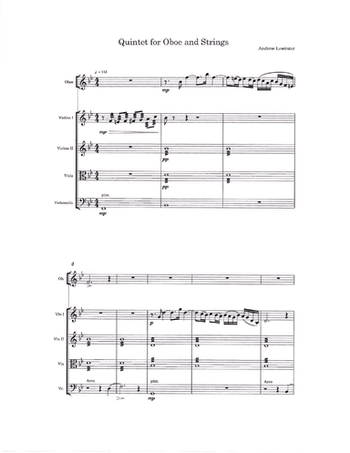 Quintet for Oboe and String Quartet