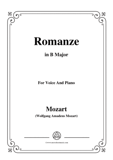 Mozart-Romanze,in B Major,for Voice and Piano (arr. MSM)