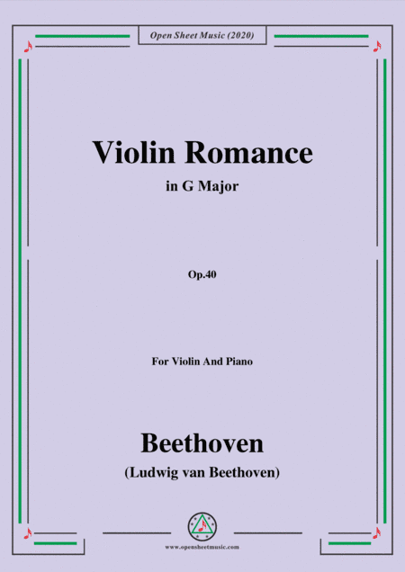 Beethoven-Violin Romance in G Major,Op.40,for Violin and Piano (arr. MSM)