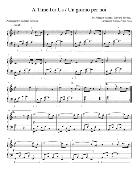 Un Giorno Per Noi (arr. Rogerio Ferreira)