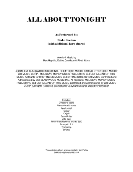 All About Tonight (arr. Jim Farley www.arrangementsone.com)