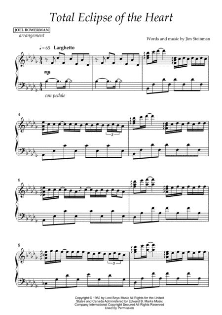 Total Eclipse Of The Heart (arr. Joel Bowerman)