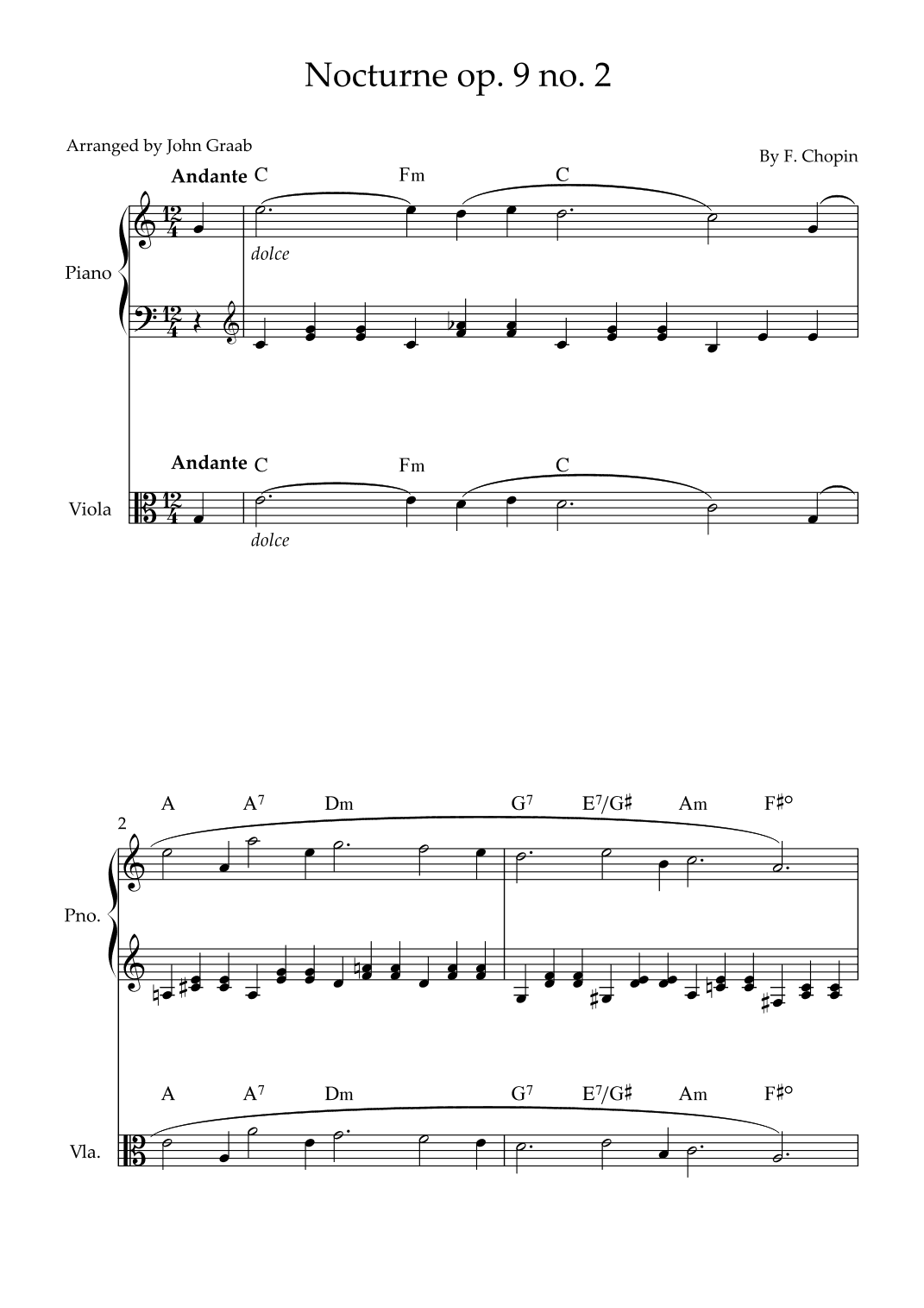 Nocturne op 9 no. 2 (arr. John Graab)