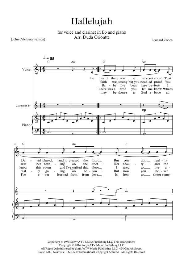 Hallelujah (arr. Duda Oriontte)