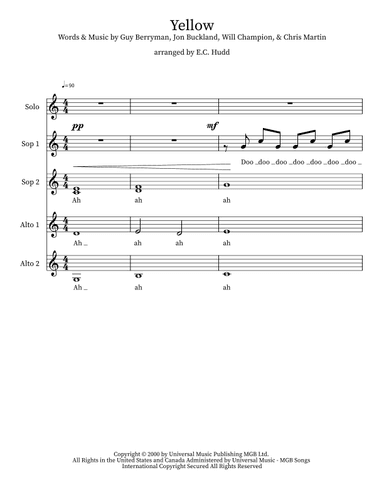 Yellow (arr. E.C. Hudd)