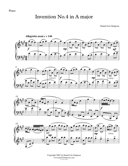 Invention No.4 in A major