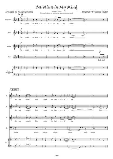 Carolina In My Mind (arr. Noah Sigsworth)
