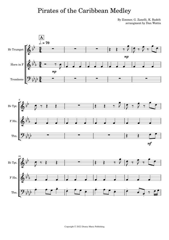 Pirates Of The Caribbean (arr. Dan Wattis)