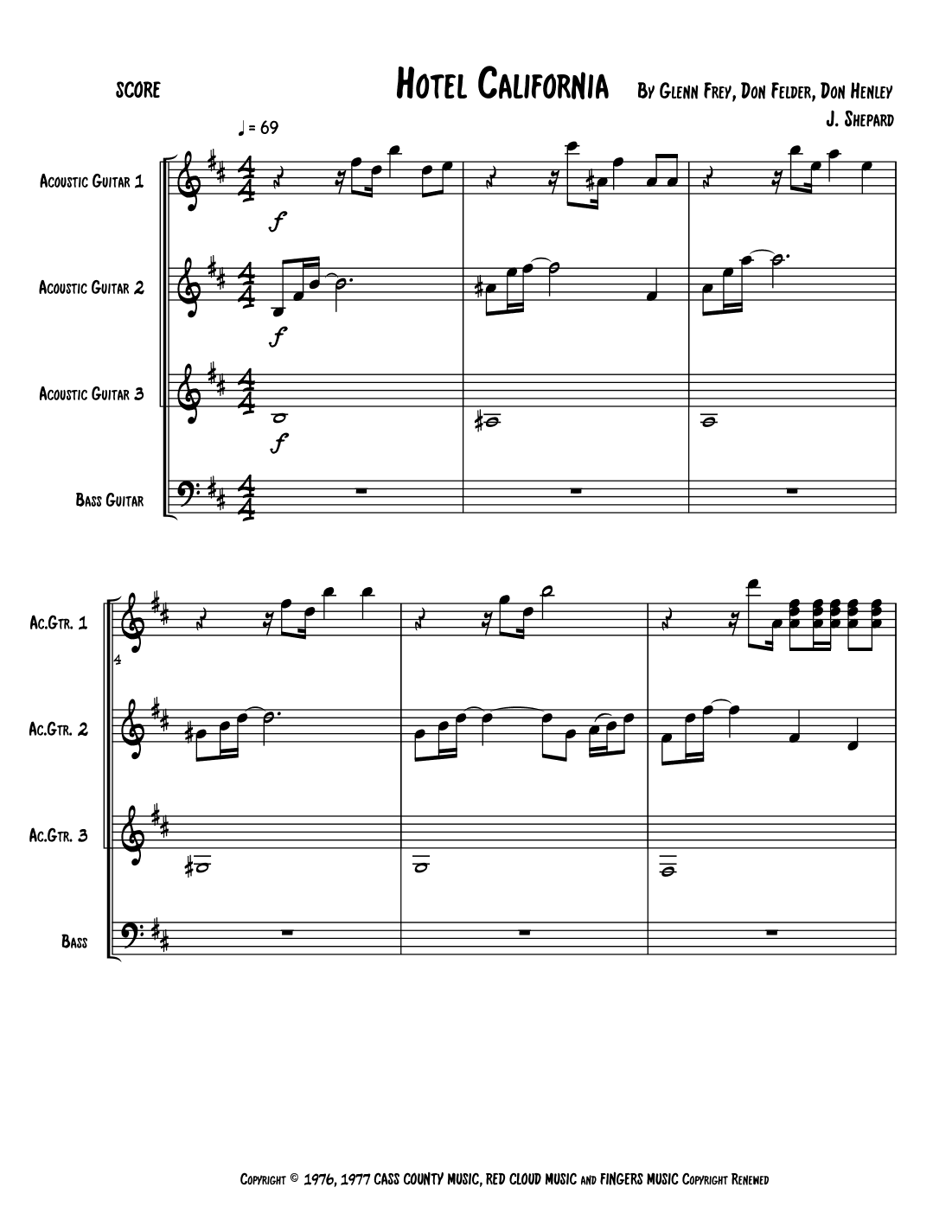 Hotel California (arr. J. Shepard)