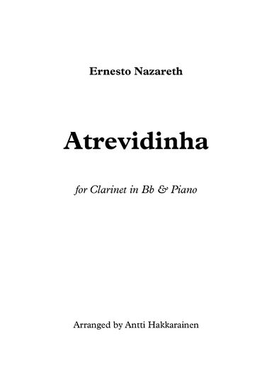 Atrevidinha - Clarinet & Piano (arr. Antti Hakkarainen)