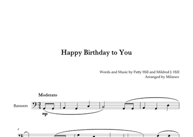 Happy Birthday to You | Bassoon | C Major (arr. Milanov)