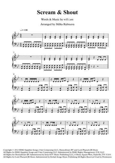 Scream & Shout (arr. Milka Rubtsova)