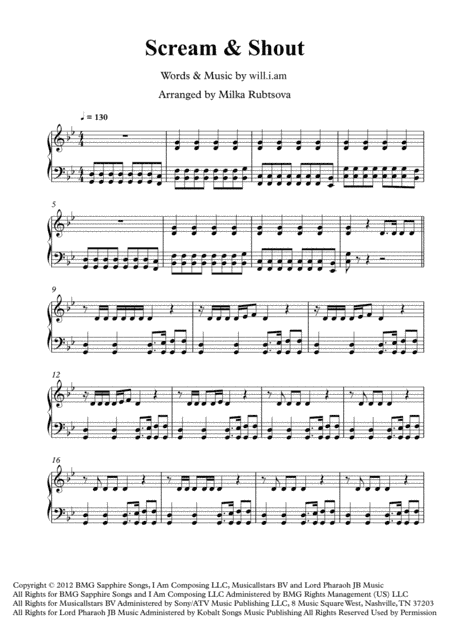Scream & Shout (arr. Milka Rubtsova)