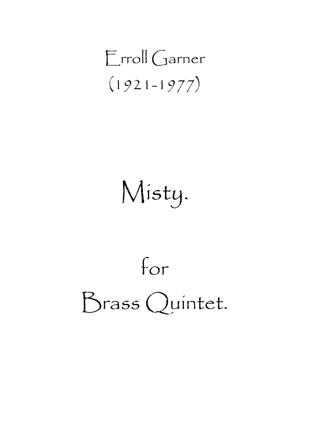 Misty (arr. Spencer Bundy)