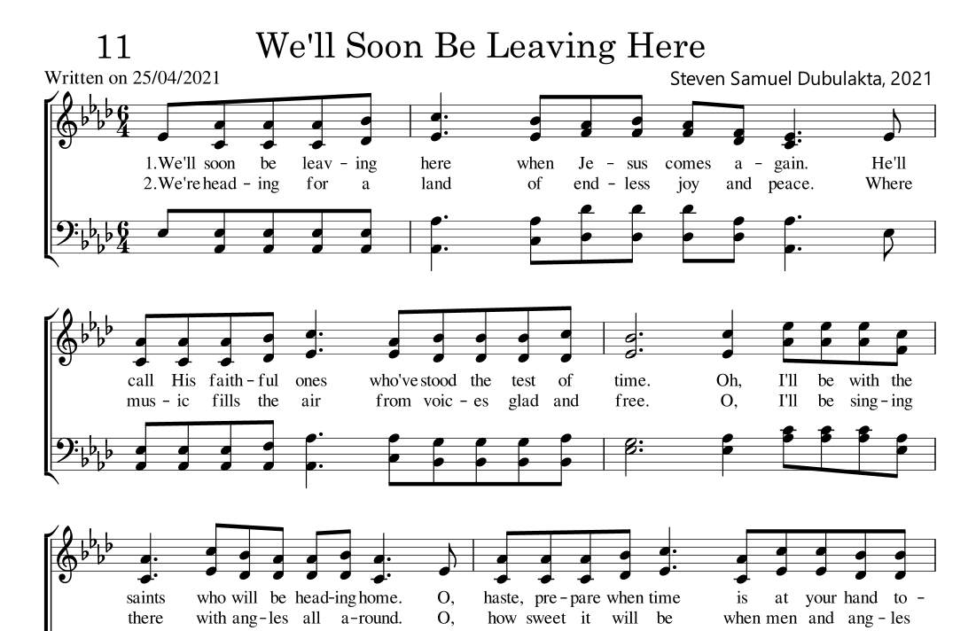 We'll soon be leaving here