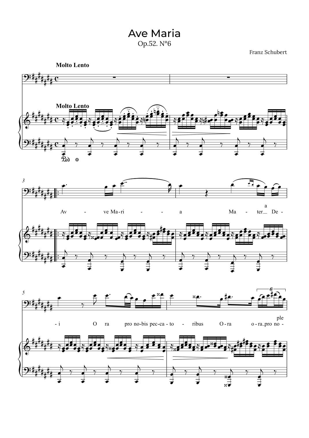 Ave Maria Schubert - Baritone in C# (arr. Alex Nunes Rodrigues)