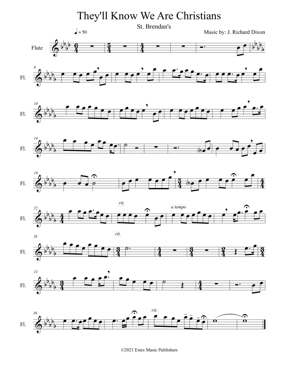 They'll Know We Are Christians-Solo Flute Part (arr. J. Richard Dixon)