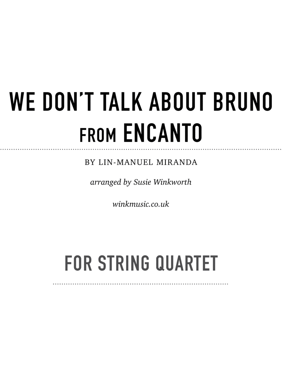 We Don't Talk About Bruno (arr. Susie Winkworth winkmusic.co.uk)