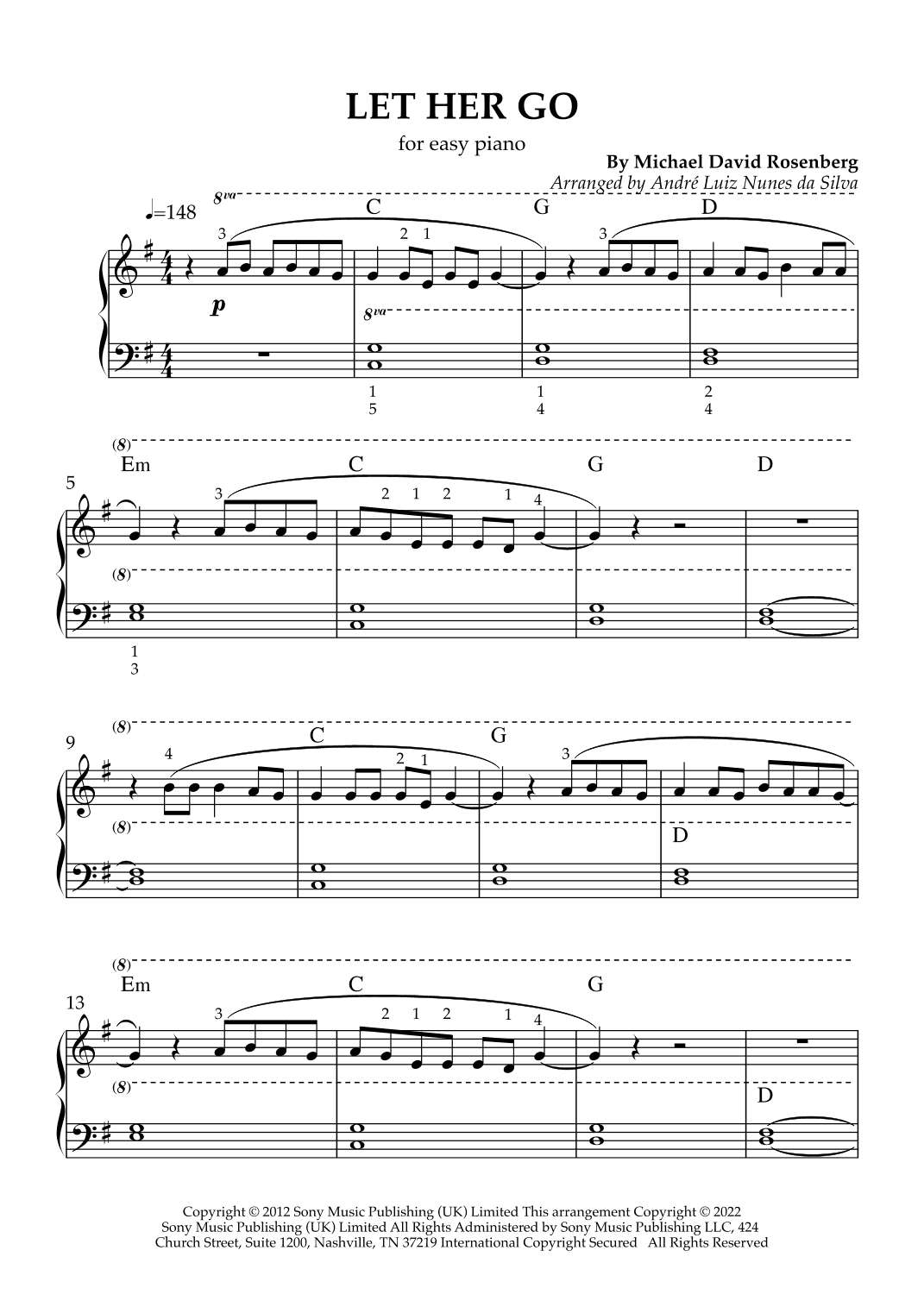 Let Her Go (arr. André Luiz Nunes da Silva)