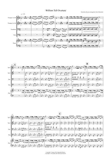 William Tell Overture for Brass Quartet (arr. David Burndrett)