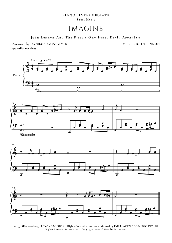 Imagine (arr. Danilo "Daca" Alves)