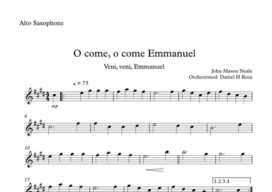 O come, o come Emmanuel - Veni, veni Emmanuel - Christmas Carol - Alto Saxophone (arr. Daniel H Rosa)