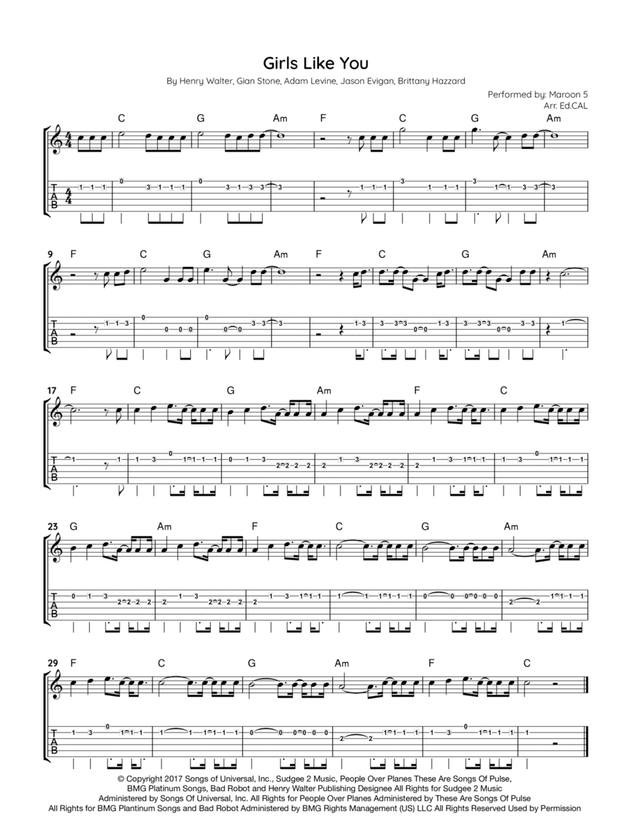 Girls Like You (arr. Ed.CAL)