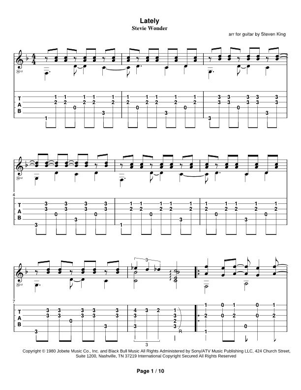 Lately (arr. Steven Michael King)