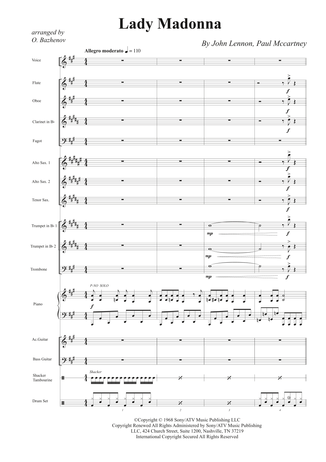 Lady Madonna (arr. arrange by Oleksiy Bazhenov)