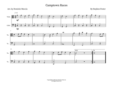 Camptown Races- Viola and Cello Duet (arr. Dominic Meccia)