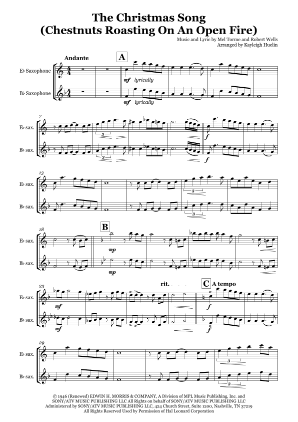 The Christmas Song (Chestnuts Roasting On An Open Fire) (arr. Kayleigh Huelin)