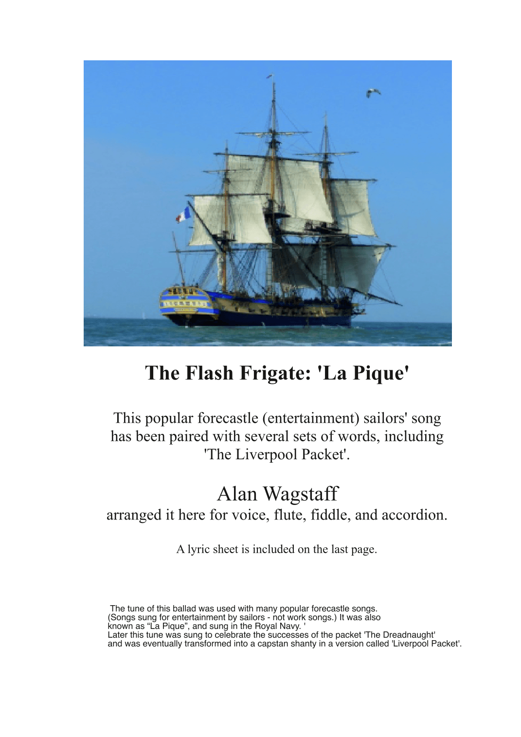 The Flash Frigate: La Pique (arr. Alan Wagstaff)