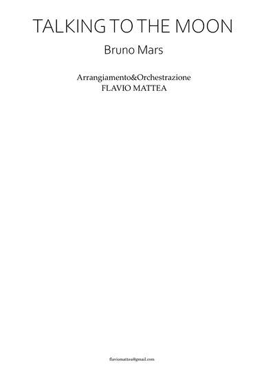 Talking To The Moon - Score Only (arr. FLAVIO MATTEA)