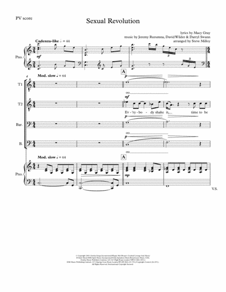 Sexual Revolution (arr. Steve Milloy)
