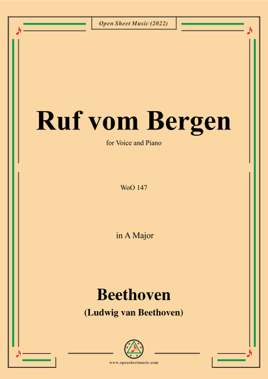 Beethoven-Ruf vom Bergen,WoO 147 (arr. OSM Press)