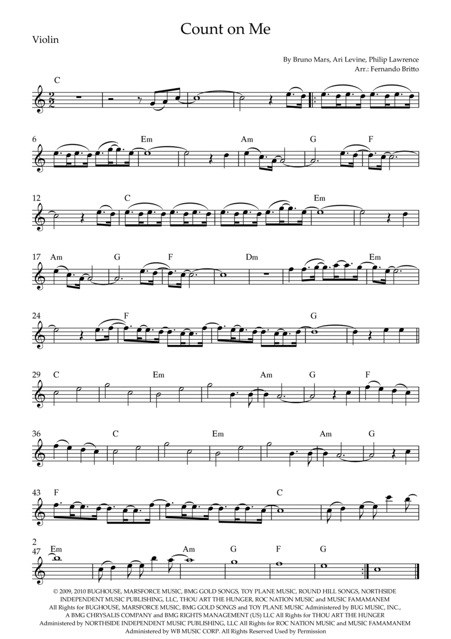 Count On Me (arr. Fernando Britto)