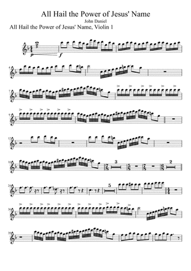 All Hail the Power of Jesus' Name, Violin 1 (arr. John W. Daniel)