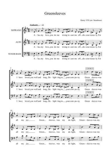 Greensleeves (arr. Robert Steadman)