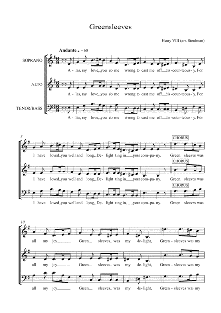 Greensleeves (arr. Robert Steadman)