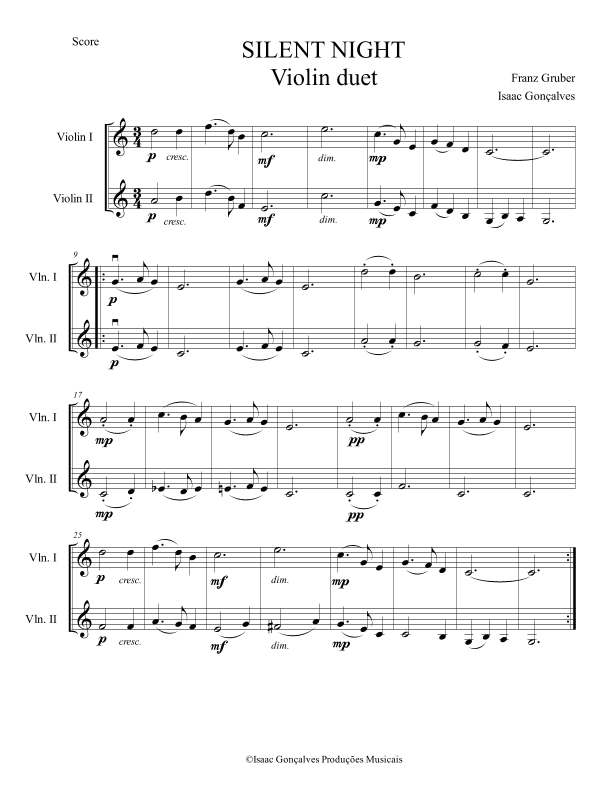 Silent Night (arr. Isaac Gonçalves)