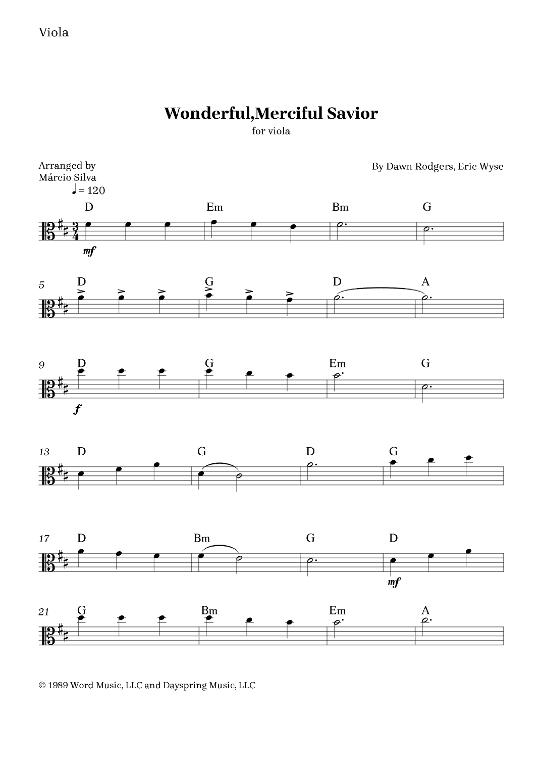 Wonderful, Merciful Savior (arr. Márcio Silva)