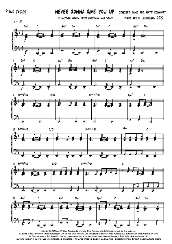 Never Gonna Give You Up (arr. Musiscorz)