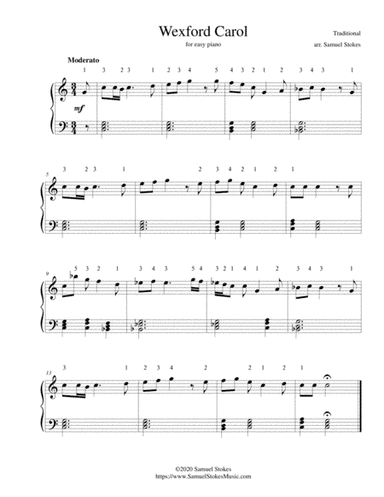 Wexford Carol - for easy piano (arr. Samuel Stokes)