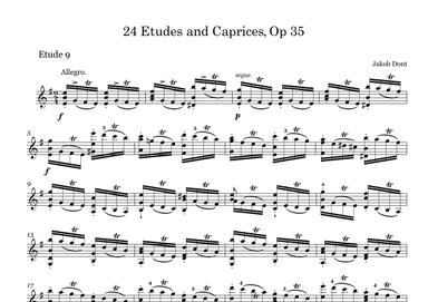 DONT 24 Etudes and Caprices Op35, for Violin No 09 (arr. String Masters)