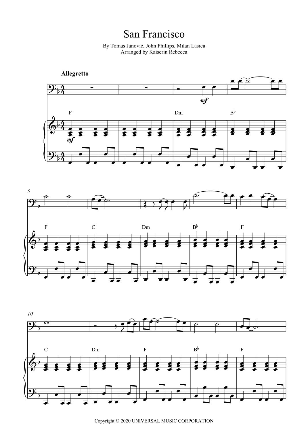San Francisco (arr. Kaiserin Rebecca)