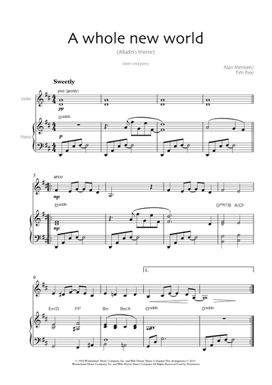 A Whole New World (arr. Robin Hood Editions)